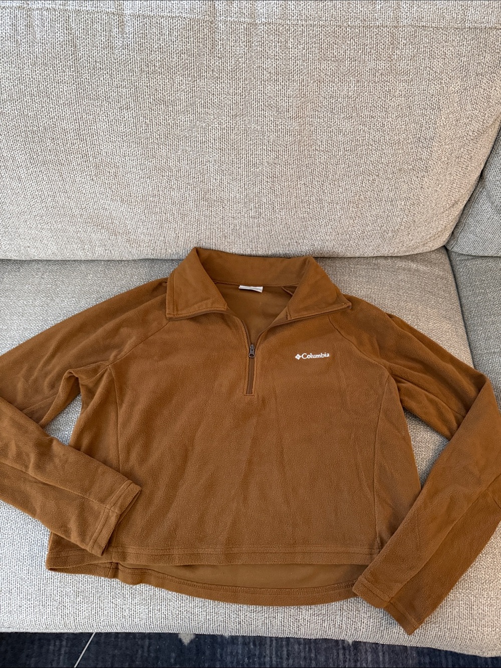 Columbia Rust Brown Cropped Quarter-Zip Fleece Pullover